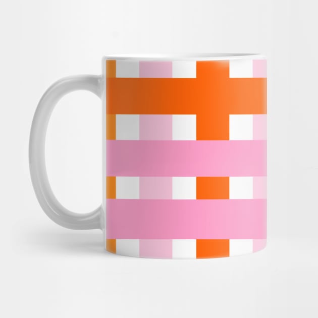 Pink and Orange, Check, Plaid by OneThreeSix